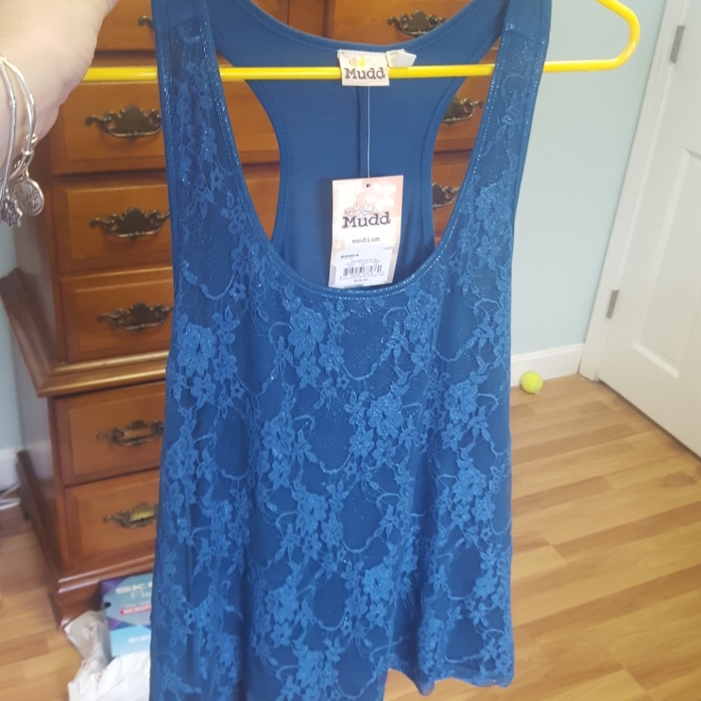 Lace front tank top. Never worn.